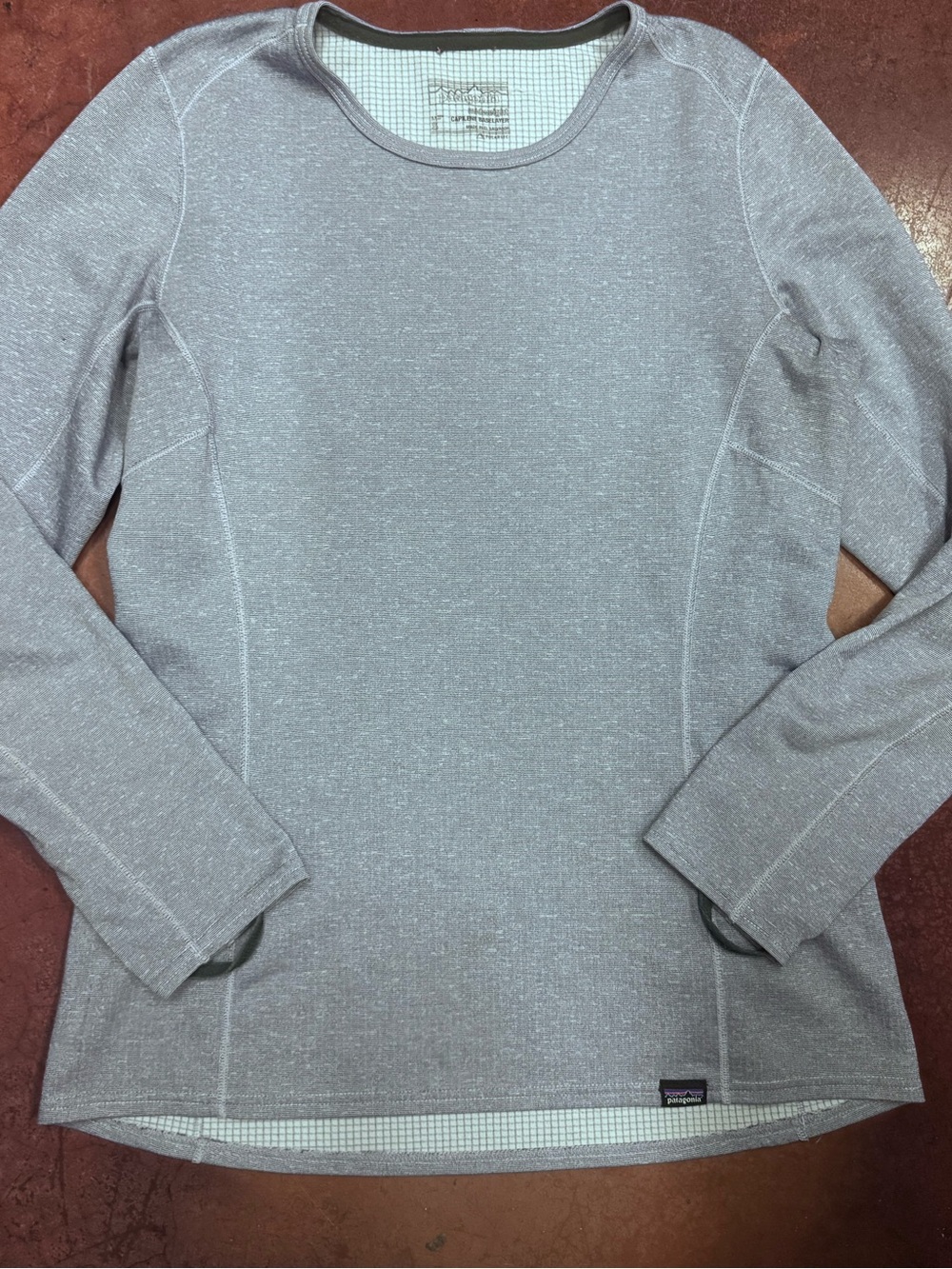 Patagonia Capilene Crewneck in Heather Light Gray